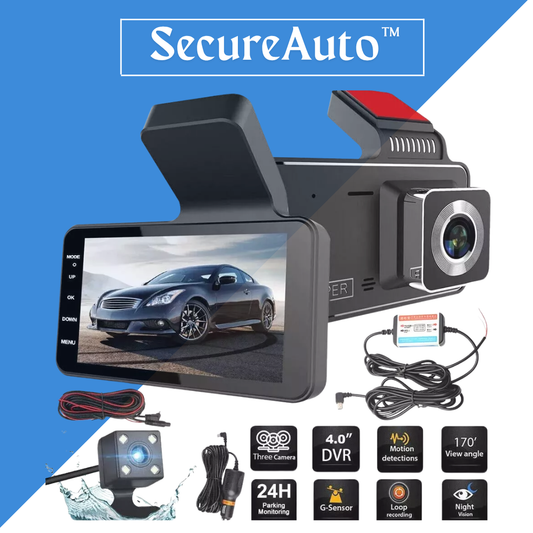 SecureAuto™ Cámara De Auto Dual Trasera Delantera HD Visión Nocturna