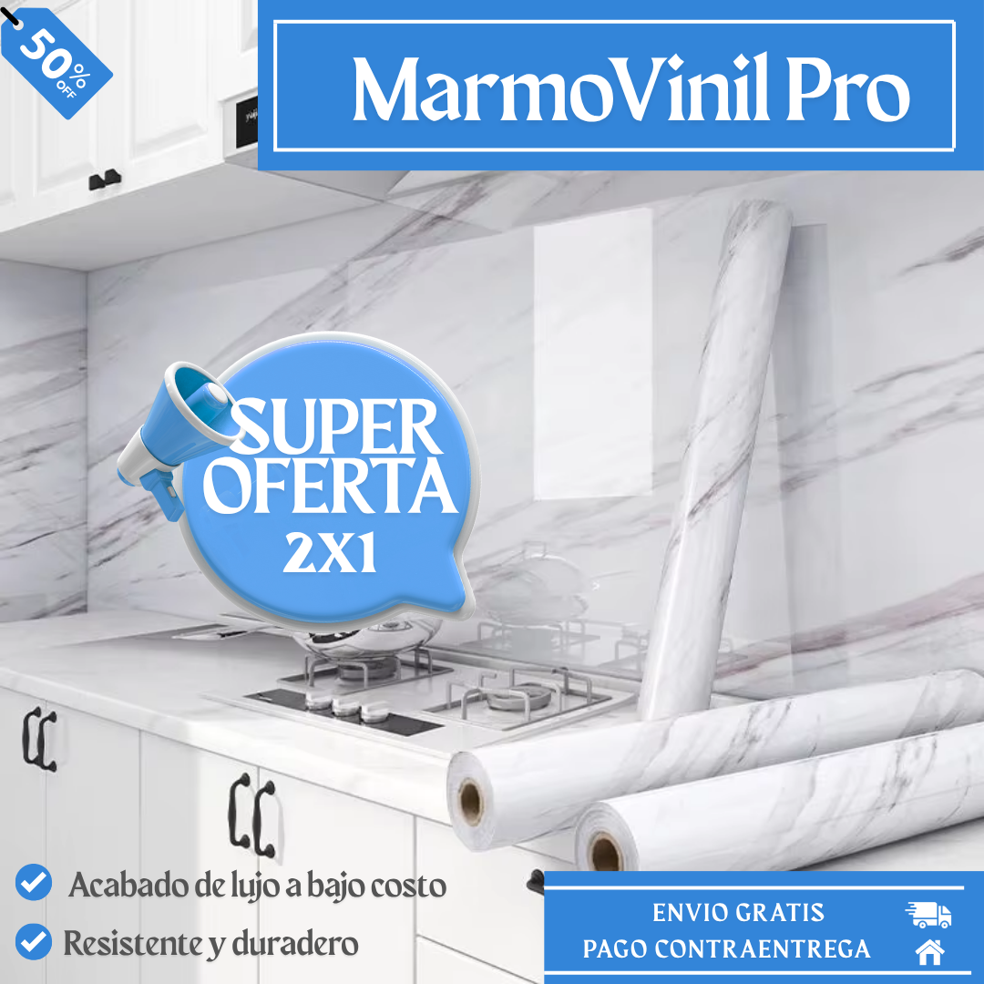 Super Oferta Pack 2x1 MarmoVinil Pro 5mx60cm ¿Listo para transformar tu hogar?